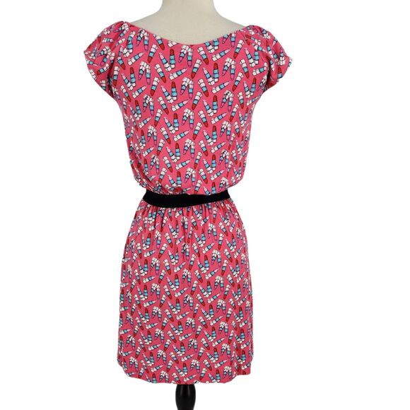 Lilly Pulitzer Laney Mini Dress in Novelty Kissy Lipstick Pink Print - Picture 7 of 8